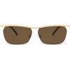 image:imageSOJOS Trendy Rectangle Cat Eye Semirimless Sunglasses Womens Retro Fashion Vintage Shades UV400 Protection SJ1253GoldBrown