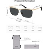 image:imageSOJOS Trendy Rectangle Cat Eye Semirimless Sunglasses Womens Retro Fashion Vintage Shades UV400 Protection SJ1253GoldGrey