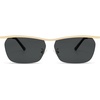 image:imageSOJOS Trendy Rectangle Cat Eye Semirimless Sunglasses Womens Retro Fashion Vintage Shades UV400 Protection SJ1253GoldGrey