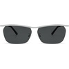 image:imageSOJOS Trendy Rectangle Cat Eye Semirimless Sunglasses Womens Retro Fashion Vintage Shades UV400 Protection SJ1253SilverGrey