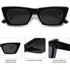 image:imageSOJOS Trendy Rectangle Cateye Polarized Sunglasses Womens Mens Retro Small Narrow Flat Top Sunnies SJ2354BlackGrey