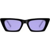 image:imageSOJOS Trendy Rectangle Cateye Polarized Sunglasses Womens Mens Retro Small Narrow Flat Top Sunnies SJ2354BlackPurple Tint