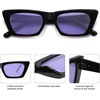 image:imageSOJOS Trendy Rectangle Cateye Polarized Sunglasses Womens Mens Retro Small Narrow Flat Top Sunnies SJ2354BlackPurple Tint