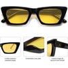 image:imageSOJOS Trendy Rectangle Cateye Polarized Sunglasses Womens Mens Retro Small Narrow Flat Top Sunnies SJ2354BlackYellow  Night Vision