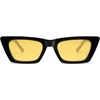 image:imageSOJOS Trendy Rectangle Cateye Polarized Sunglasses Womens Mens Retro Small Narrow Flat Top Sunnies SJ2354BlackYellow  Night Vision