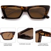 image:imageSOJOS Trendy Rectangle Cateye Polarized Sunglasses Womens Mens Retro Small Narrow Flat Top Sunnies SJ2354Brown TortoiseBrown