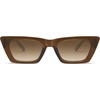 image:imageSOJOS Trendy Rectangle Cateye Polarized Sunglasses Womens Mens Retro Small Narrow Flat Top Sunnies SJ2354Dark BrownGradient Brown