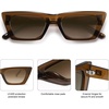 image:imageSOJOS Trendy Rectangle Cateye Polarized Sunglasses Womens Mens Retro Small Narrow Flat Top Sunnies SJ2354Dark BrownGradient Brown