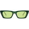 image:imageSOJOS Trendy Rectangle Cateye Polarized Sunglasses Womens Mens Retro Small Narrow Flat Top Sunnies SJ2354GreenGreen Tint