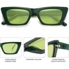 image:imageSOJOS Trendy Rectangle Cateye Polarized Sunglasses Womens Mens Retro Small Narrow Flat Top Sunnies SJ2354GreenGreen Tint