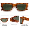 image:imageSOJOS Trendy Rectangle Cateye Polarized Sunglasses Womens Mens Retro Small Narrow Flat Top Sunnies SJ2354Orange TortoiseGreen