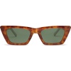 image:imageSOJOS Trendy Rectangle Cateye Polarized Sunglasses Womens Mens Retro Small Narrow Flat Top Sunnies SJ2354Orange TortoiseGreen