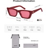 image:imageSOJOS Trendy Rectangle Cateye Polarized Sunglasses Womens Mens Retro Small Narrow Flat Top Sunnies SJ2354RedRed Tint