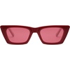 image:imageSOJOS Trendy Rectangle Cateye Polarized Sunglasses Womens Mens Retro Small Narrow Flat Top Sunnies SJ2354RedRed Tint
