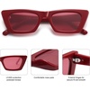 image:imageSOJOS Trendy Rectangle Cateye Polarized Sunglasses Womens Mens Retro Small Narrow Flat Top Sunnies SJ2354RedRed Tint