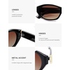image:imageSOJOS Trendy Rectangle Polarized Sunglasses For Women Men Retro Sun Glasses Narrow Square 90s SJ2673Black Brown Grading Lens