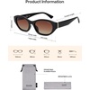 image:imageSOJOS Trendy Rectangle Polarized Sunglasses For Women Men Retro Sun Glasses Narrow Square 90s SJ2673Black Brown Grading Lens