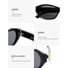 image:imageSOJOS Trendy Rectangle Polarized Sunglasses For Women Men Retro Sun Glasses Narrow Square 90s SJ2673Black Grey Lens