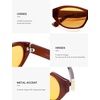 image:imageSOJOS Trendy Rectangle Polarized Sunglasses For Women Men Retro Sun Glasses Narrow Square 90s SJ2673Milky Brown Orange Lens