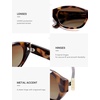image:imageSOJOS Trendy Rectangle Polarized Sunglasses For Women Men Retro Sun Glasses Narrow Square 90s SJ2673Tortoise Brown Grading Lens