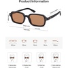 image:imageSOJOS Trendy Rectangle Polarized Sunglasses Womens Mens Small Retro Fashion Thin Slim Square Sunnies SJ2610Black  Blush