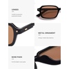 image:imageSOJOS Trendy Rectangle Polarized Sunglasses Womens Mens Small Retro Fashion Thin Slim Square Sunnies SJ2610Black  Blush