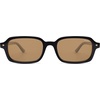 image:imageSOJOS Trendy Rectangle Polarized Sunglasses Womens Mens Small Retro Fashion Thin Slim Square Sunnies SJ2610Black  Brown