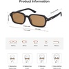 image:imageSOJOS Trendy Rectangle Polarized Sunglasses Womens Mens Small Retro Fashion Thin Slim Square Sunnies SJ2610Black  Brown