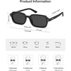 image:imageSOJOS Trendy Rectangle Polarized Sunglasses Womens Mens Small Retro Fashion Thin Slim Square Sunnies SJ2610Black  Grey