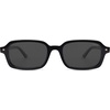 image:imageSOJOS Trendy Rectangle Polarized Sunglasses Womens Mens Small Retro Fashion Thin Slim Square Sunnies SJ2610Black  Grey