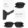 image:imageSOJOS Trendy Rectangle Polarized Sunglasses Womens Mens Small Retro Fashion Thin Slim Square Sunnies SJ2610Black  Grey