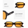 image:imageSOJOS Trendy Rectangle Polarized Sunglasses Womens Mens Small Retro Fashion Thin Slim Square Sunnies SJ2610Black  Yellow