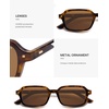 image:imageSOJOS Trendy Rectangle Polarized Sunglasses Womens Mens Small Retro Fashion Thin Slim Square Sunnies SJ2610Brown Tortoise  Brown
