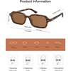 image:imageSOJOS Trendy Rectangle Polarized Sunglasses Womens Mens Small Retro Fashion Thin Slim Square Sunnies SJ2610Brown Tortoise  Brown