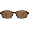image:imageSOJOS Trendy Rectangle Polarized Sunglasses Womens Mens Small Retro Fashion Thin Slim Square Sunnies SJ2610Brown Tortoise  Brown