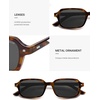image:imageSOJOS Trendy Rectangle Polarized Sunglasses Womens Mens Small Retro Fashion Thin Slim Square Sunnies SJ2610Brown Tortoise  Grey