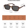image:imageSOJOS Trendy Rectangle Polarized Sunglasses Womens Mens Small Retro Fashion Thin Slim Square Sunnies SJ2610Brown Tortoise  Grey