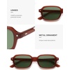 image:imageSOJOS Trendy Rectangle Polarized Sunglasses Womens Mens Small Retro Fashion Thin Slim Square Sunnies SJ2610Caramel  Green