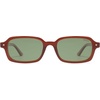 image:imageSOJOS Trendy Rectangle Polarized Sunglasses Womens Mens Small Retro Fashion Thin Slim Square Sunnies SJ2610Caramel  Green