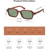 image:imageSOJOS Trendy Rectangle Polarized Sunglasses Womens Mens Small Retro Fashion Thin Slim Square Sunnies SJ2610Caramel  Green