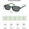 image:imageSOJOS Trendy Rectangle Polarized Sunglasses Womens Mens Small Retro Fashion Thin Slim Square Sunnies SJ2610Green  Grey