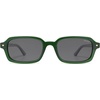 image:imageSOJOS Trendy Rectangle Polarized Sunglasses Womens Mens Small Retro Fashion Thin Slim Square Sunnies SJ2610Green  Grey