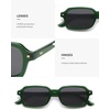 image:imageSOJOS Trendy Rectangle Polarized Sunglasses Womens Mens Small Retro Fashion Thin Slim Square Sunnies SJ2610Green  Grey