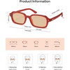 image:imageSOJOS Trendy Rectangle Polarized Sunglasses Womens Mens Small Retro Fashion Thin Slim Square Sunnies SJ2610Red  Brown