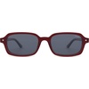 image:imageSOJOS Trendy Rectangle Polarized Sunglasses Womens Mens Small Retro Fashion Thin Slim Square Sunnies SJ2610Red  Grey