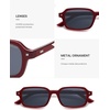 image:imageSOJOS Trendy Rectangle Polarized Sunglasses Womens Mens Small Retro Fashion Thin Slim Square Sunnies SJ2610Red  Grey