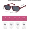 image:imageSOJOS Trendy Rectangle Polarized Sunglasses Womens Mens Small Retro Fashion Thin Slim Square Sunnies SJ2610Red  Grey