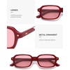 image:imageSOJOS Trendy Rectangle Polarized Sunglasses Womens Mens Small Retro Fashion Thin Slim Square Sunnies SJ2610Red  Red