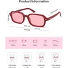 image:imageSOJOS Trendy Rectangle Polarized Sunglasses Womens Mens Small Retro Fashion Thin Slim Square Sunnies SJ2610Red  Red