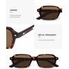 image:imageSOJOS Trendy Rectangle Polarized Sunglasses Womens Mens Small Retro Fashion Thin Slim Square Sunnies SJ2610Tortoise  Cold Brown